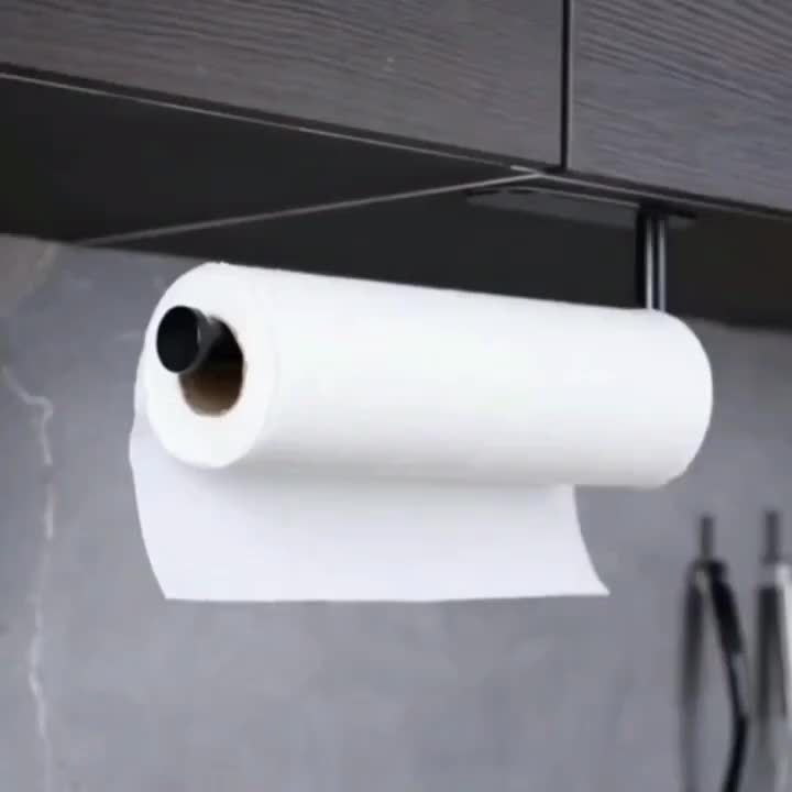 2-Pack No-Drill Adhesive Tissue Holder - Strong Sticky Waterproof & Moisture-Proof Paper Towel Holder for Bathroom & Kitchen, Reusable Home Storage Shelf