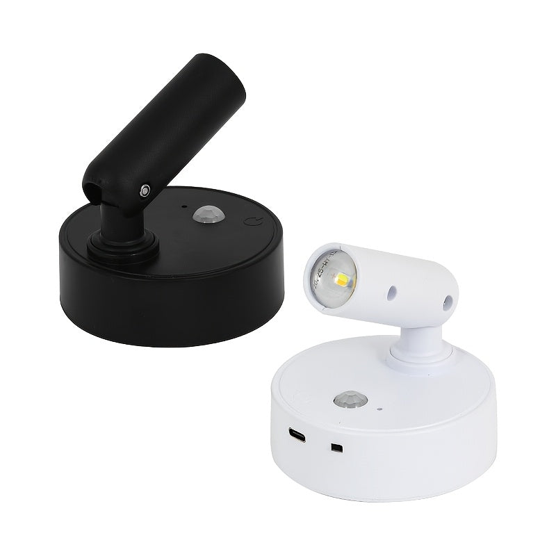 Rechargeable color LED spotlight | Indoor color-changing wall light with fixed light color switch, detachable lamp, motion sensor control, plastic lampshade | Perfect for plants, murals, display decoration, home parties, festive atmosphere