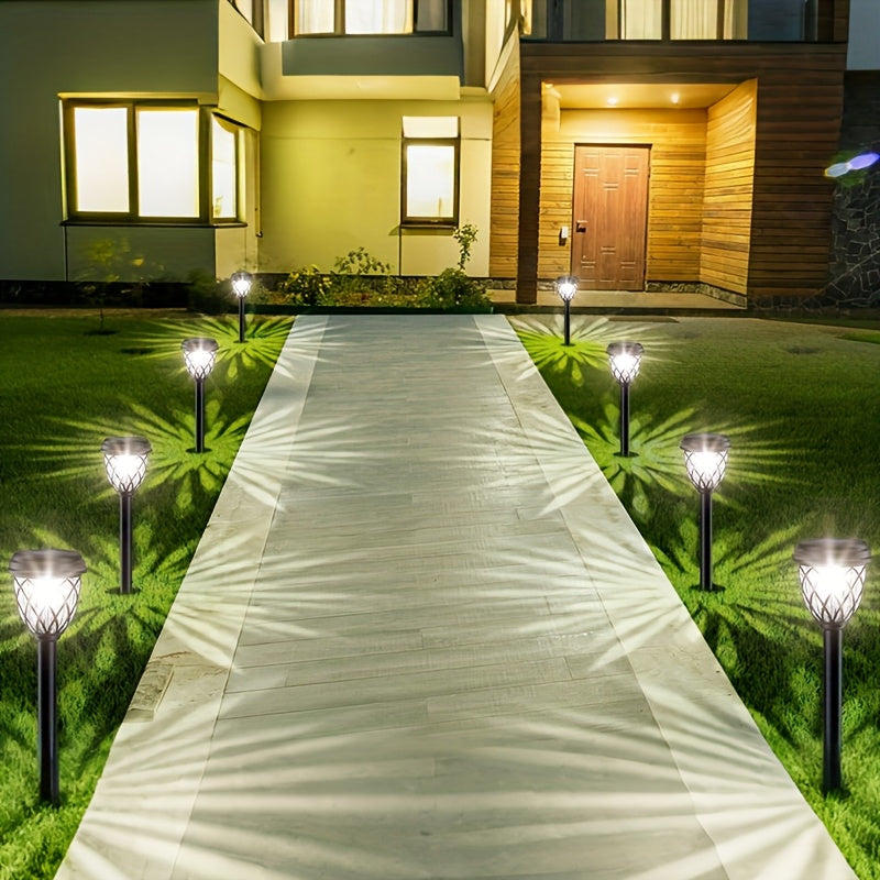 6/10 Pack Solar LED Garden Ground Insert Light - IP44 Waterproof, Creative Cross Grid Design, Durable Polypropylene Material, Easy to Install, Suitable for Garden, Courtyard, Patio, Outdoor and Landscape Lighting