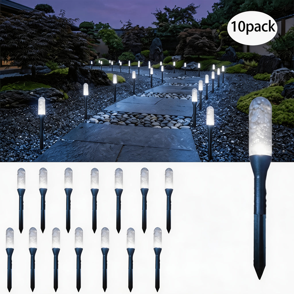 [3D] 20/10 LED Outdoor Solar Lawn Light - Garden & Ambience Ground Insert Light. Suitable for Path & Party Decoration; Perfect for Walkway, Courtyard, Lawn, Wedding, Camping, Easter & Mother's Day Decoration