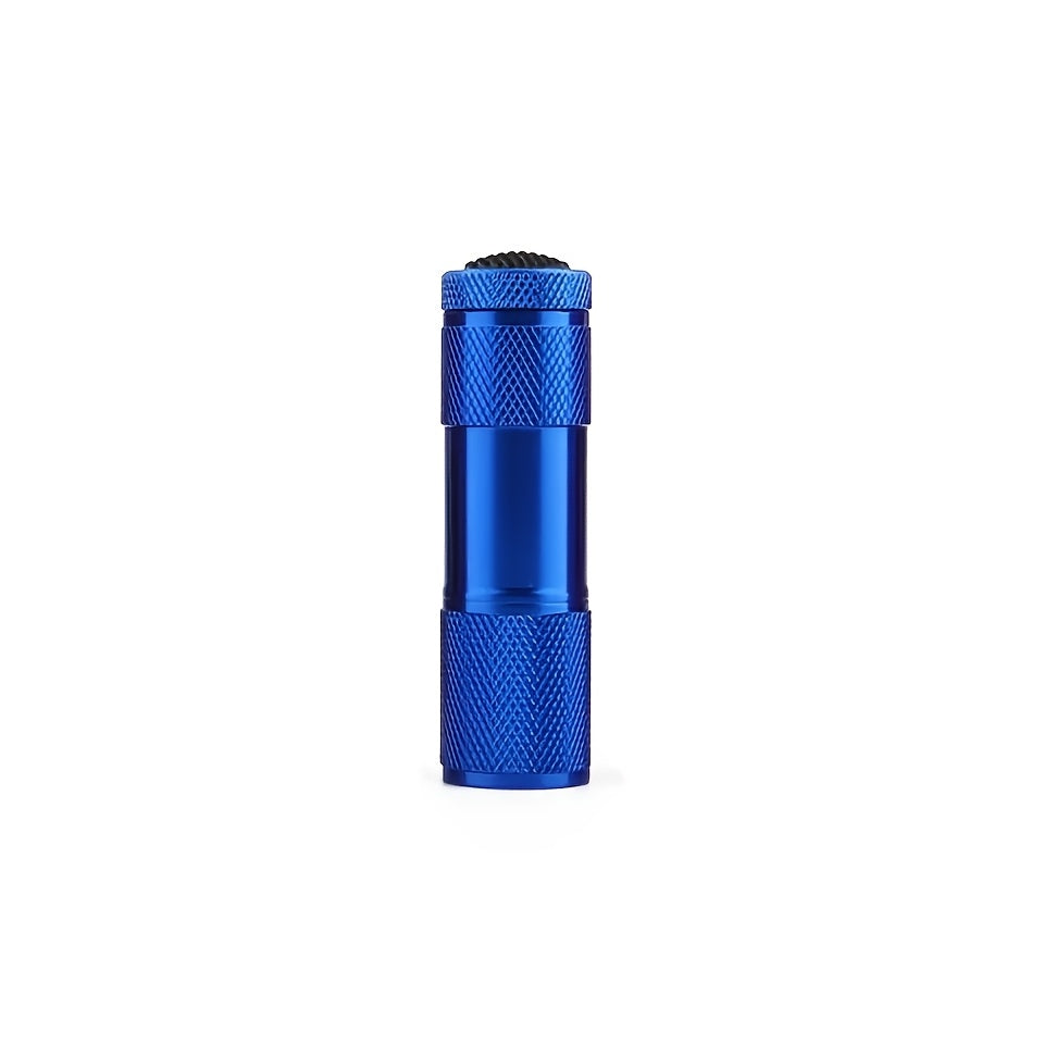 9 LED Mini Aluminum Flashlight | White Light Flashlight for Traveling, Hiking, Fishing & Camping, Backpack Pocket Flashlight, Home Light, Uses AAA Batteries (Batteries Not Included)