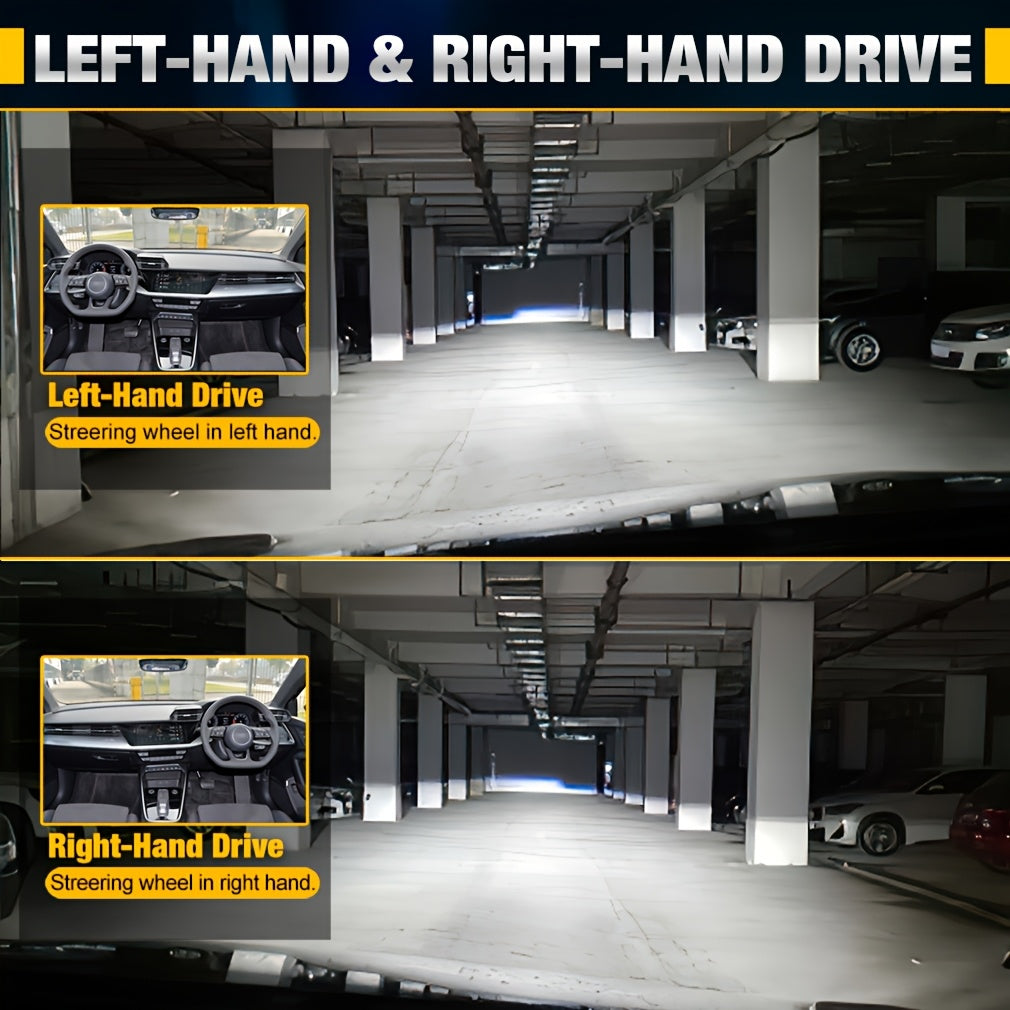 2Pcs H4 Clear Lens Car LED Headlights, Suitable for Cars and Motorcycles, Integrated Low/High Beam 12V/24V