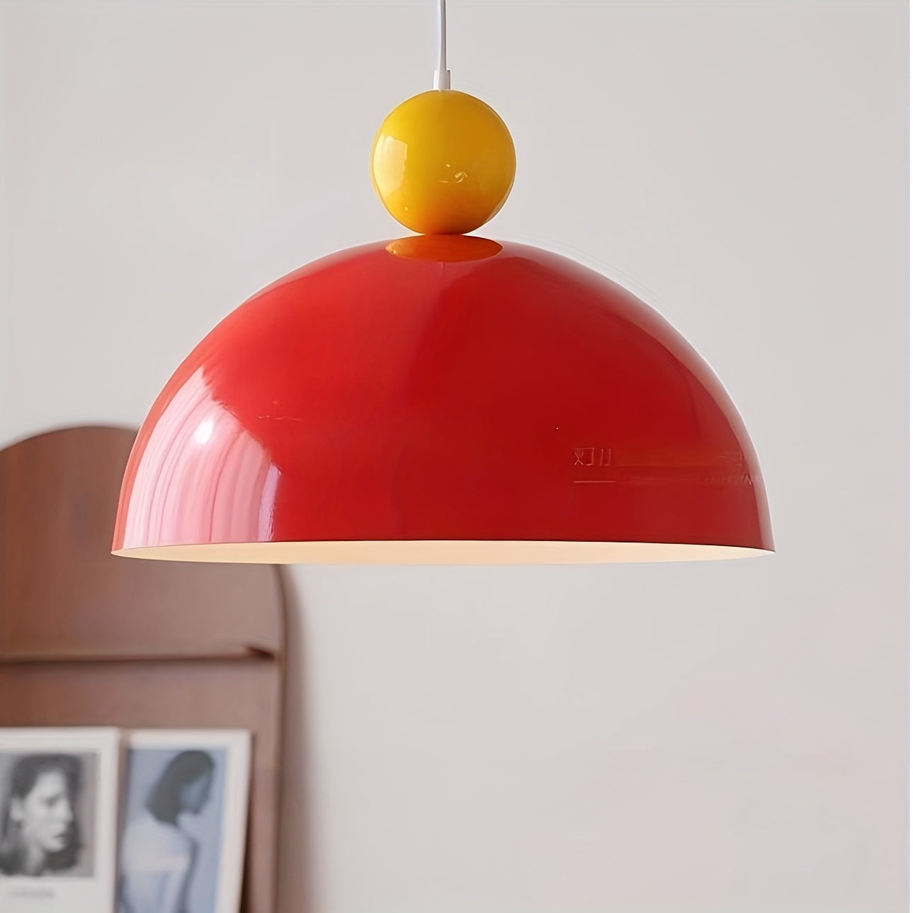 Modern minimalist multi-color semi-circular iron pendant light - suitable for living room, dining table, bar, beverage bar
