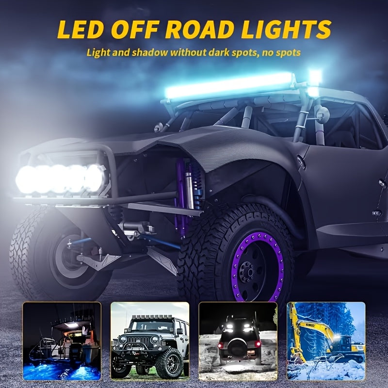 YIGEDENG 2-pack mini round/square LED work light, 6000K white light, 21 LEDs/28 LEDs modified off-road headlight, suitable for off-road vehicle/motorcycle/engineering vehicle modification auxiliary light