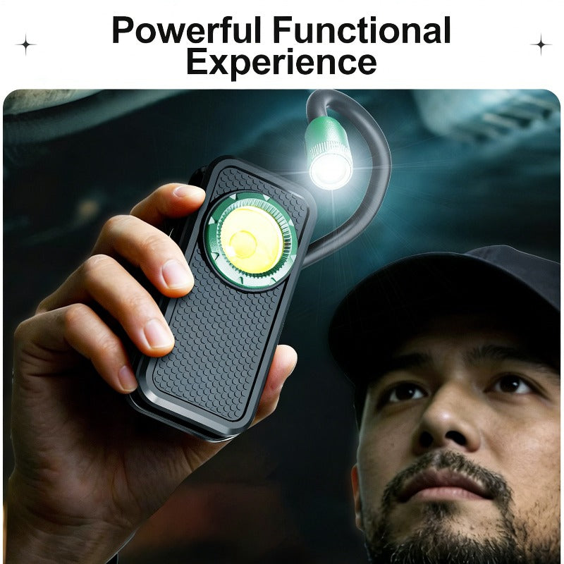 Portable Single-Head LED Work Light USB Rechargeable Magnetic Base COB Lamp Pen Clip Design 360° Rotatable Flexible Head 3 Brightness Levels Ideal for Camping Reading Repair