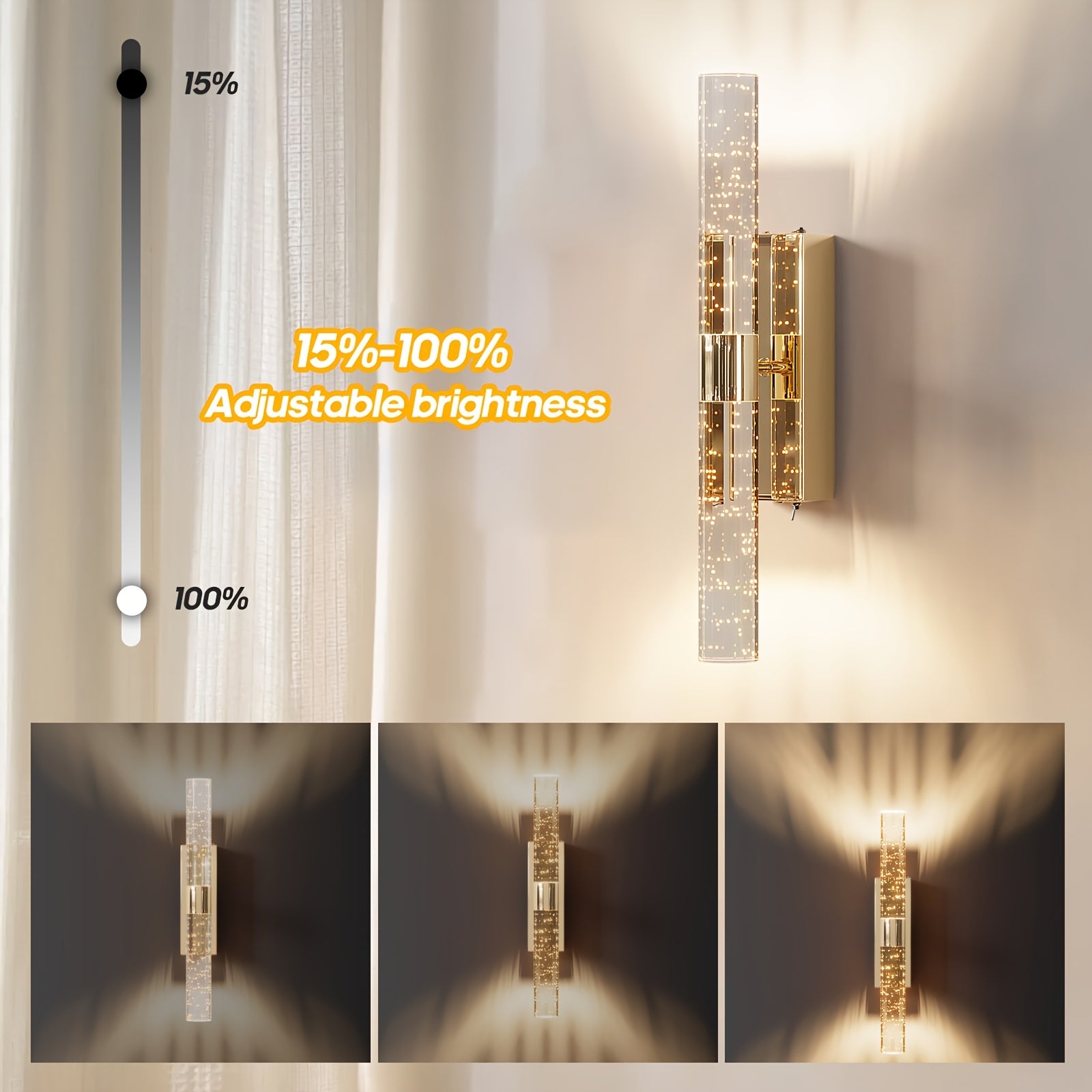 Battery Operated Wall Light 10000mAh Rechargeable Battery Powered Wall Light Indoor Wall Light No Hardwiring Remote Control Wall Light Dimmable Wall Light Accessories Bedroom Living Room (1pc)