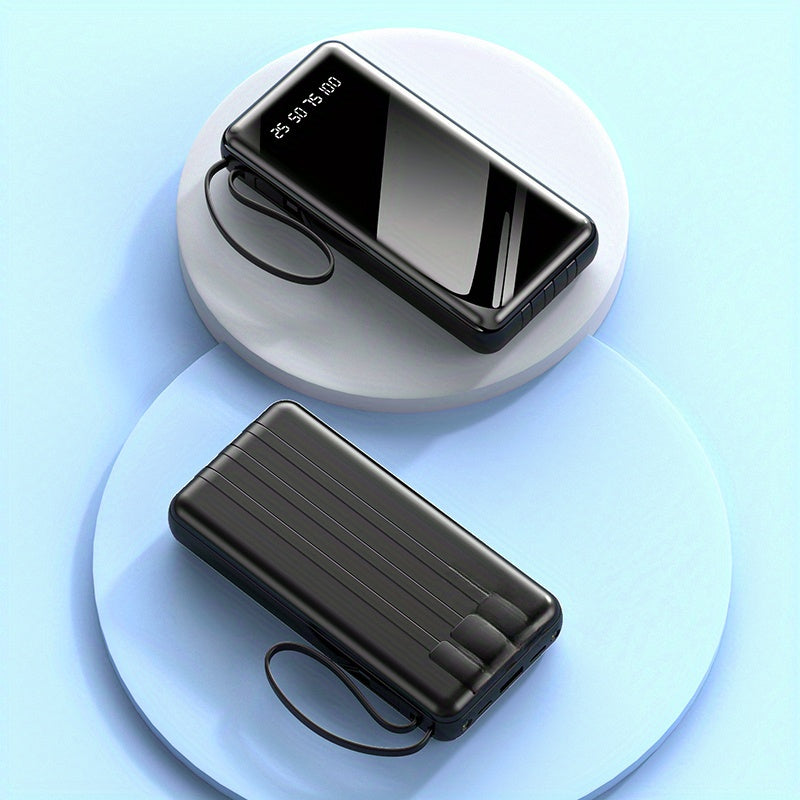 1個，25800/60000mAh大容量移動電源，內建4條線，適用於多種裝置，強力應急LED燈，智慧LED顯示屏，可同時為5臺裝置充電，適合旅行和露營