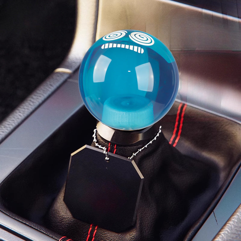 Universal Round Acrylic Shift Knob for Car Modification, Includes Three Installation Adapters