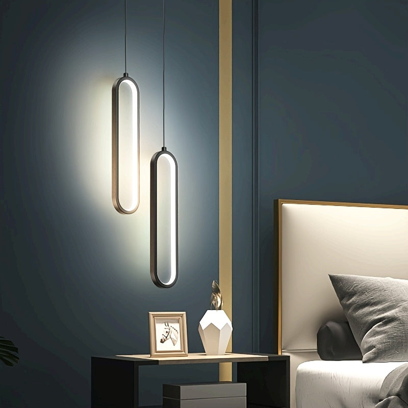 2-Piece, Ceiling Iron Pendant Light, Includes LED Warm Light and White Light, Acrylic Flicker-Free, Suitable for Dining Room, Living Room, Bedroom, Bar and Other Places