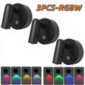 Modern style round sensor wall light, ambiance spotlight, LED wall light set (3-pack) - 350-degree rotatable indoor lighting lamp, three-color dimmable + RGBW multiple colors, Type-C charging + large capacity battery