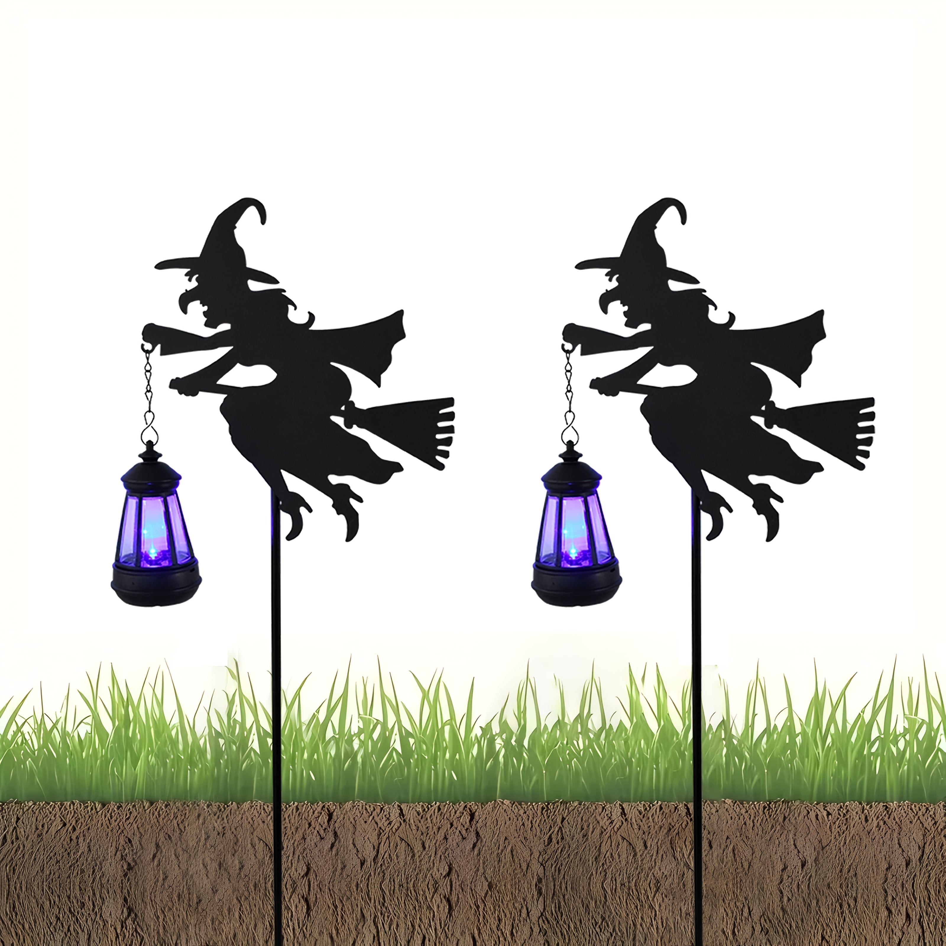 2-Piece Solar Fairy Shadow Light - Perfect Floor-Standing Decoration for Garden, Colorful Garden Ornament, IP44 Splash-Proof Solar Charging, Suitable for Outdoor Spaces, Camping Decoration, Valentine's Day Gift (Colorful Light / Warm Light)