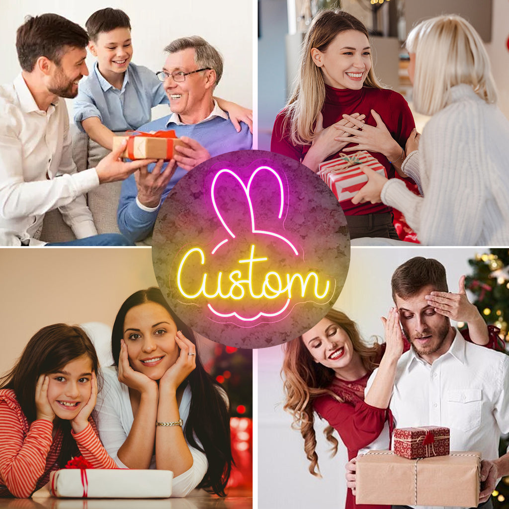 12-20 inch neon sign - personalized text, USB-LED adjustable brightness and color, wall-mounted tube design, suitable for home, bar, party decoration - birthday/wedding/anniversary gift