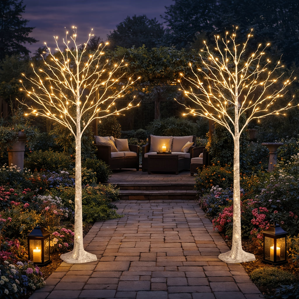 1PC 6FT Artificial Birch Tree LED Tree Light, Suitable for Indoor Living Room Office Study Kitchen Outdoor Garden Decoration, Perfect for Festival Atmosphere Decorative Tree Light, Gift, USB Powered