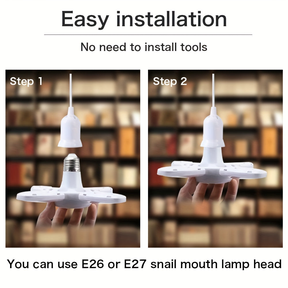 LED Four-Leaf Light Mini Folding Light 28W (Equivalent to 80W) 3000K 6500K Pendant Light Folding Light Suitable for Garage Indoor Lighting High Brightness Small Size Usable for 2 Years