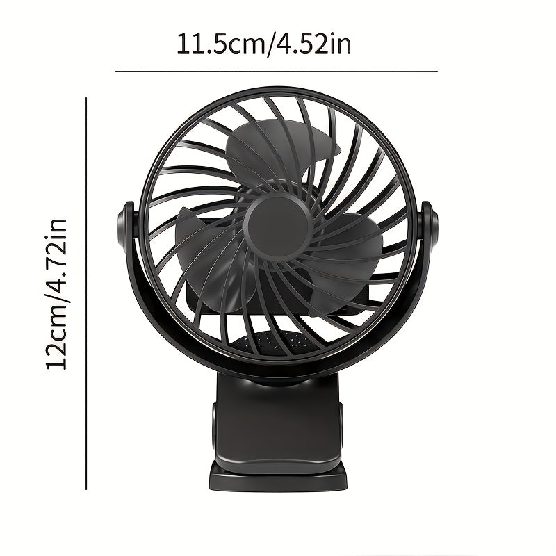 Clip-On Desktop Fan, Low Noise Powerful Airflow, Strong Clip for Firm Fixing, Stylish Portable Cooling Design, High-Quality Mini Personal Fan for Bedroom and Office
