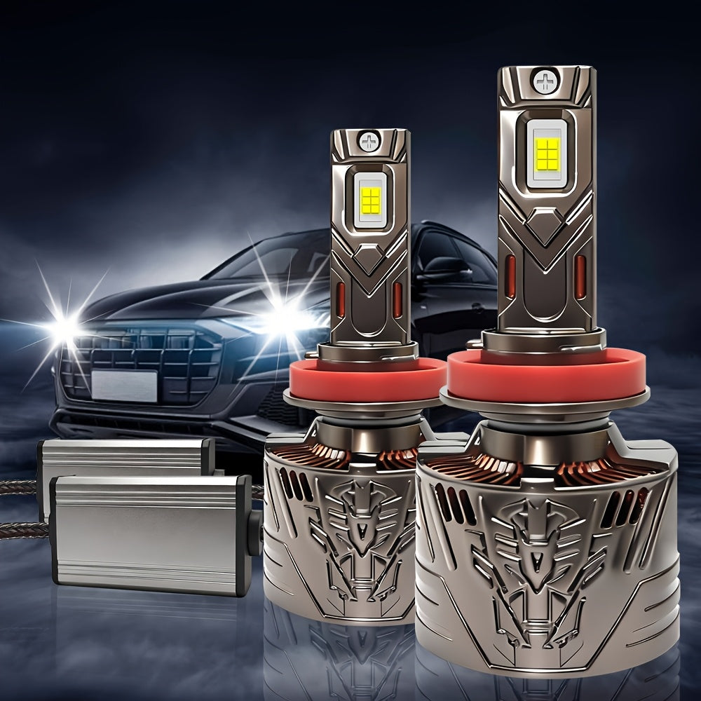 2-Pack, H11 Car Headlights, H4 LED Headlights, 55400 Lumens, 6500K White Light, 3570CSP Chip, 600% Brightness Increase. Models include H1, H4/9003/HB2, H7/H18, H8/H9/H11/H16, 9005/HB3, 9006/HB4 and 9012/HIR2
