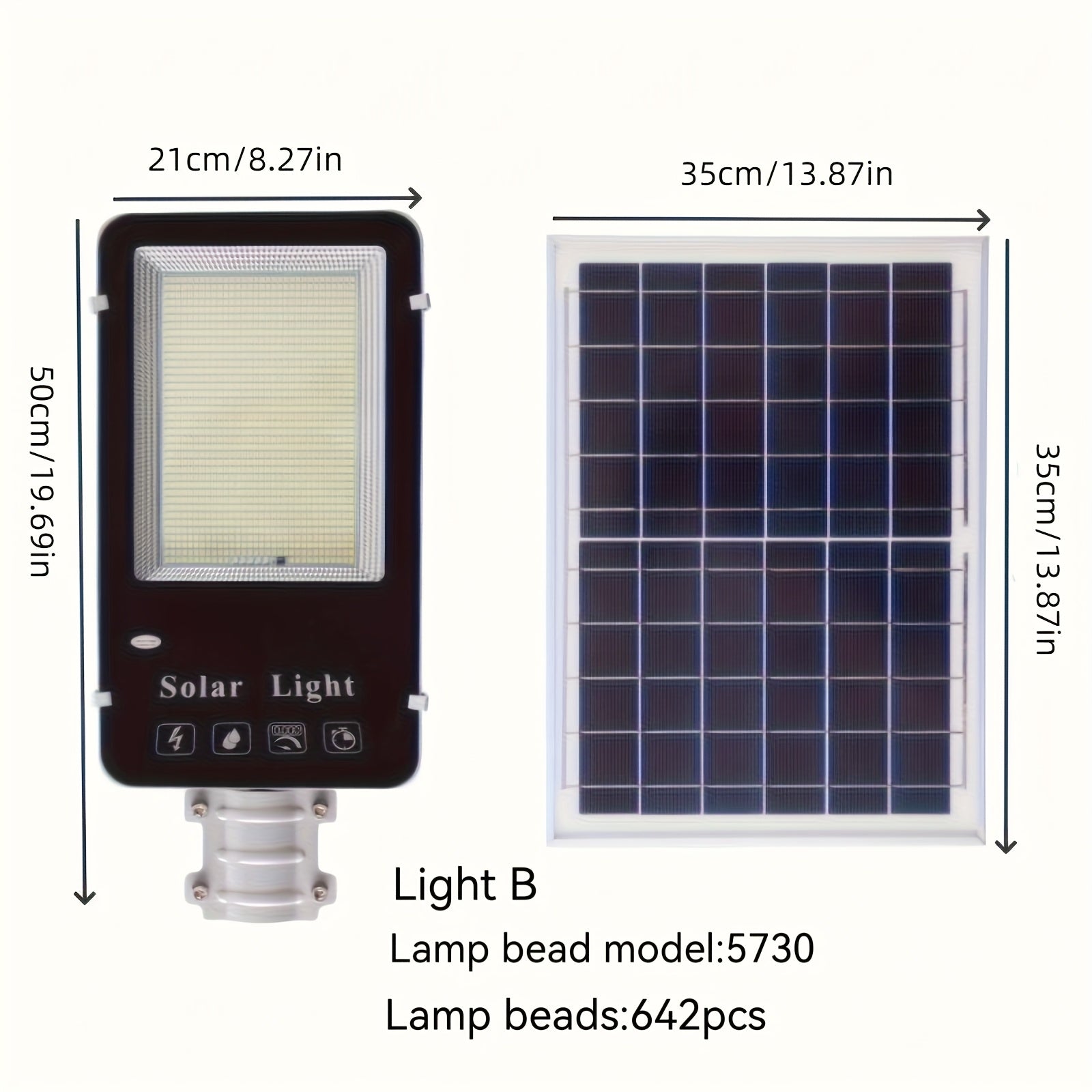 300W Solar Outdoor Motion Sensor Floodlight with Remote Control - 100-120m² Coverage Area, 118.11-157.48 inches Height, 365-Day Operation, -40°C High Temperature and 70°C Low Temperature, Solar Powered Street Light