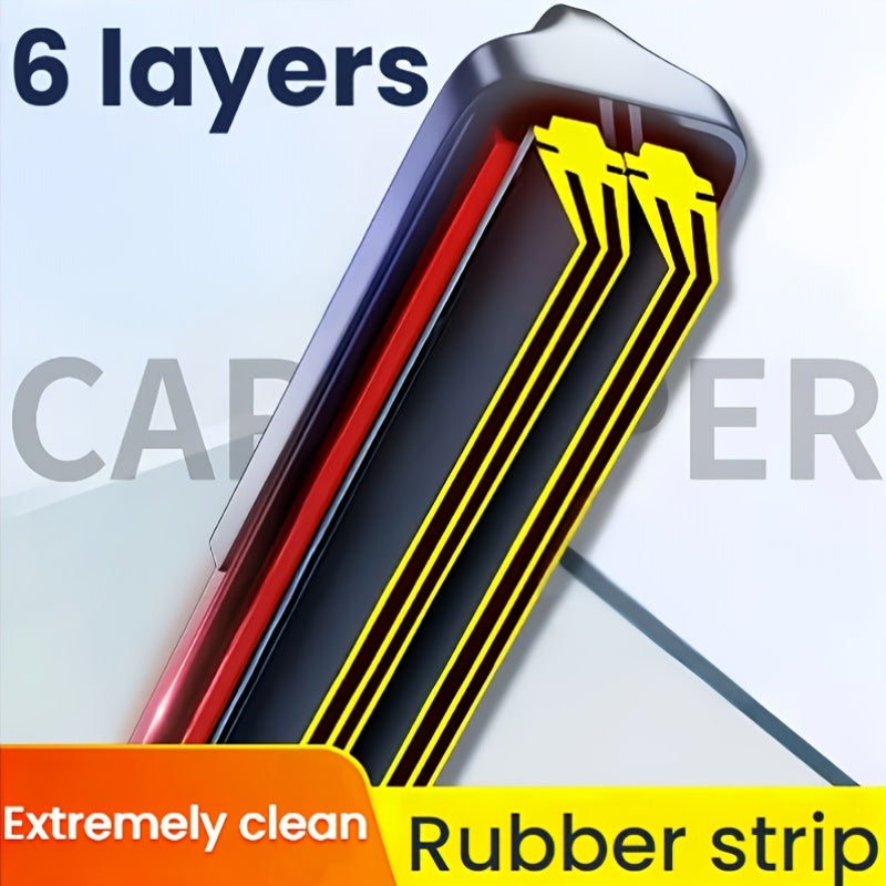 Single Piece of 6-Layer Rubber Strip Wiper for Car, Silent Operation
