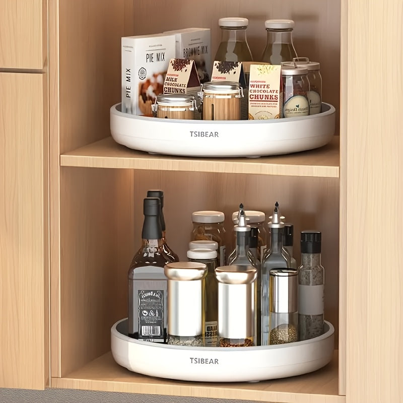 1-Piece Storage Tray, Single-Layer Rotating Seasoning Bottle Organizer Rack – Multi-Functional Round Rotating Storage Stand for Home – Suitable for Kitchen