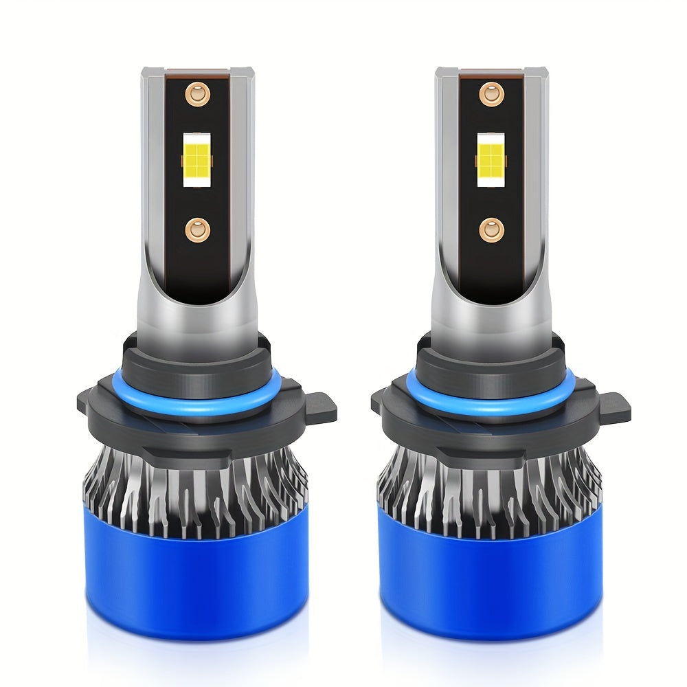 2Pcs H1 H7 H11 9005 9006 9012 H4 H13 9007 9004 LED Car Headlights, Brightness 3570 CSP Chip 6000K White Light 60000 Lumens 200W High/Low Beam Fog Light Fast Heat Dissipation