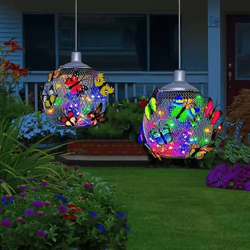 BEAKJEONG One or Two Pieces Outdoor Courtyard Solar Light, Butterfly Globe Light, Suitable for Mother's Day, Valentine's Day, Birthday Party, Wedding Decoration, Lawn, Garden, Patio Creative Animal Style Solar Light Holiday Decoration,