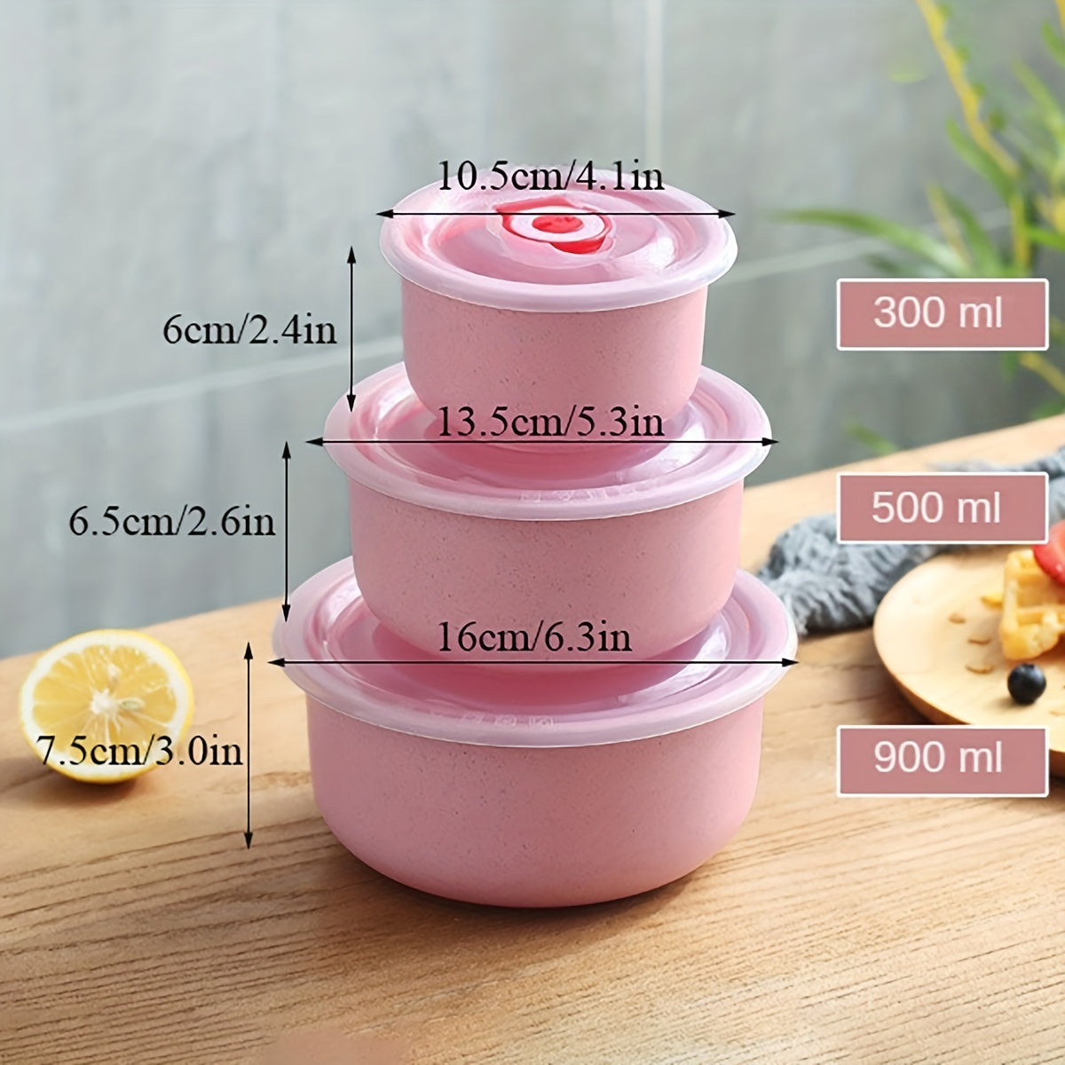 3 Pack Sealed Food Storage Containers, Fresh Keeping Small Bowls, Multi-size Airtight Food Containers