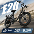 20x3英寸轮胎电动探险自行车 - 745W电机，48V 13Ah可拆卸电池，20英里/小时，7速变速，双碟刹 - 探索山路与征服城市通勤