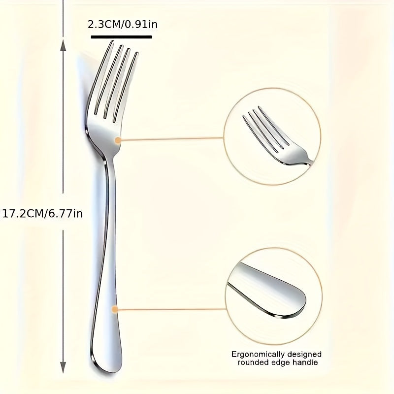 12-Piece Stainless Steel Fork Set – Elegant Dinner, Salad & Dessert Forks – Perfect for Home & Restaurant Use – Food-Grade Forks – Durable Silverware Cutlery Set