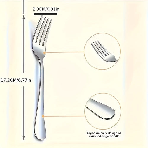 12-Piece Stainless Steel Fork Set – Elegant Dinner, Salad & Dessert Forks – Perfect for Home & Restaurant Use – Food-Grade Forks – Durable Silverware Cutlery Set