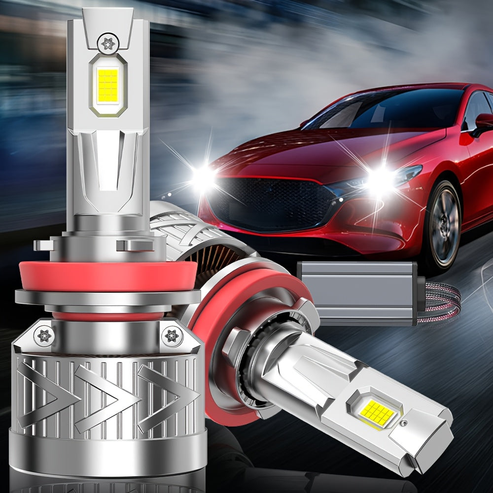 2-Pack LED Car Headlights | 60,000 Lumens, H11 LED Headlights Compatible with H7/H18, H11 H8 H9, H16 H1 - | 320W, 6500K White Light, Plug-and-Play, 1000% Brightness Increase, Easy to Install