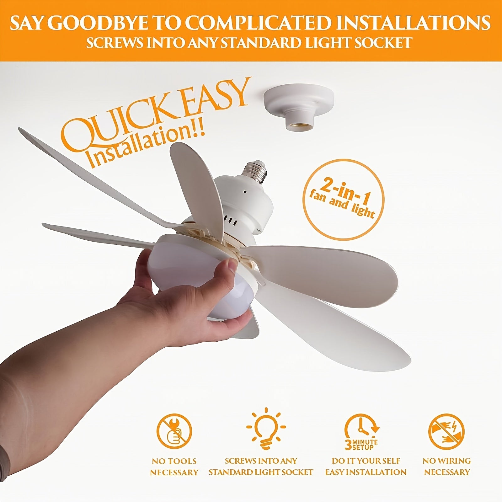 Sofucor 1 Piece 20" Flush Mount Ceiling Fan with Light, Remote Control, Small Ceiling Fan with Light, Timing & Dimmable 3 Colors, E26 Base Ceiling Fan, Ideal for Bedroom, Living Room, Garage, Kitchen