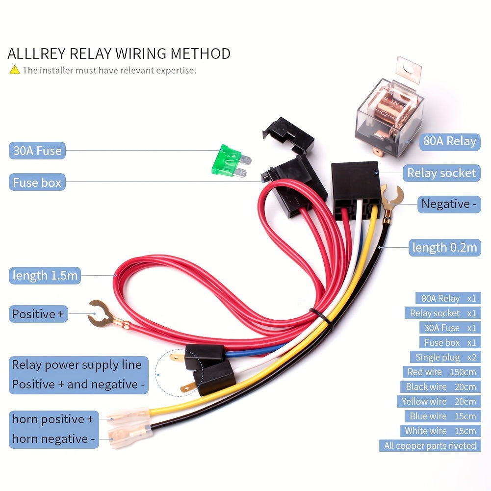 ALLREY 12V Air Horn Kit, Super Loud 18 Inch Single Horn Truck Horn, Train Horn with Compressor, Fits Any 12V Vehicle, Silver Black Button