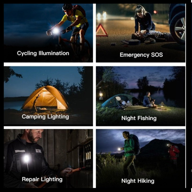 3-in-1 Rechargeable Emergency Power Keychain Flashlight, Red/Blue Strobe Light, 500mAh USB-C Charging, Portable Emergency Lamp, IP65 Protection Rating