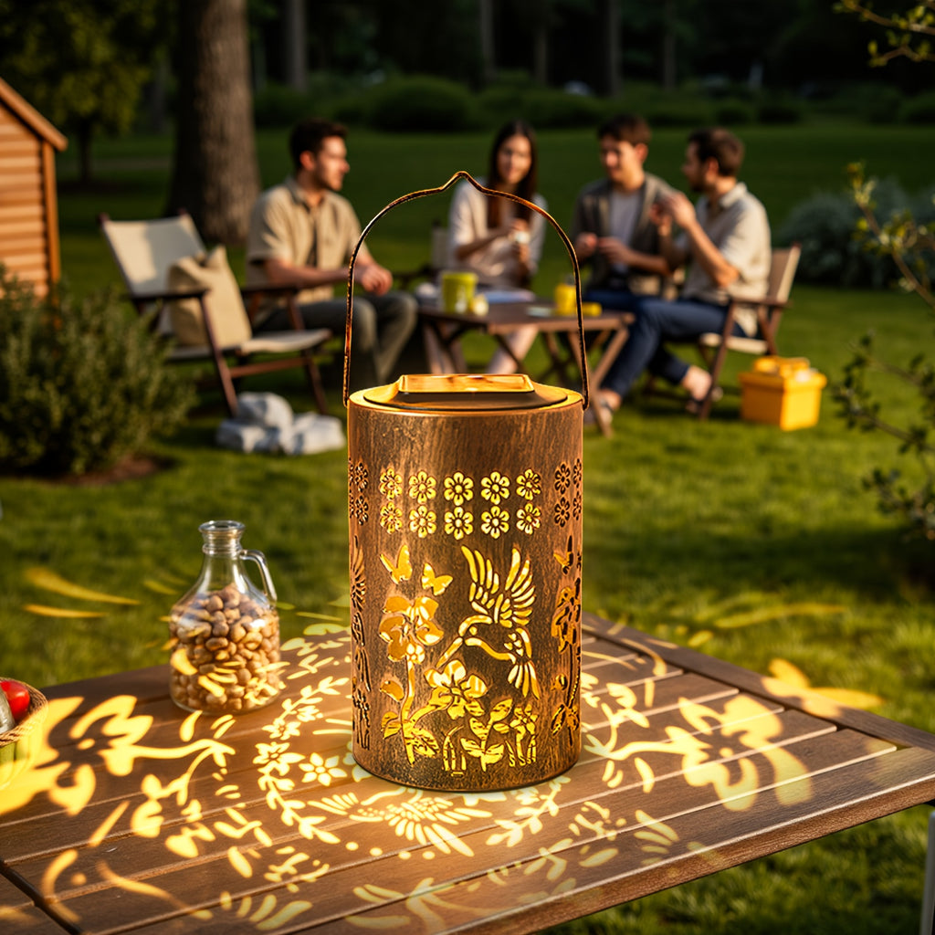 Solar Lantern Outdoor Hummingbird Garden Decoration Gift for Women, Mother, Grandma, Hanging Solar Light, Metal Solar Decoration Outdoor, Suitable for Courtyard, Patio, Backyard, Porch