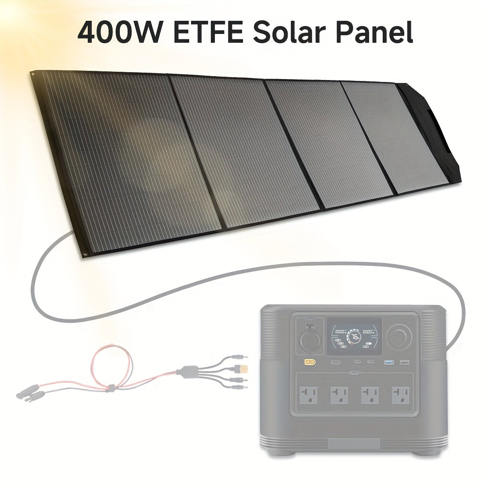 LVYUAN 200W/400W 36V 可攜式單晶矽太陽能板，超輕折疊太陽能板套件，帶可調式支架，可折疊太陽能板套件，適合露營的便攜式太陽能充電器，適用於露營車、船、筆記型電腦、貨車太陽能發電機。