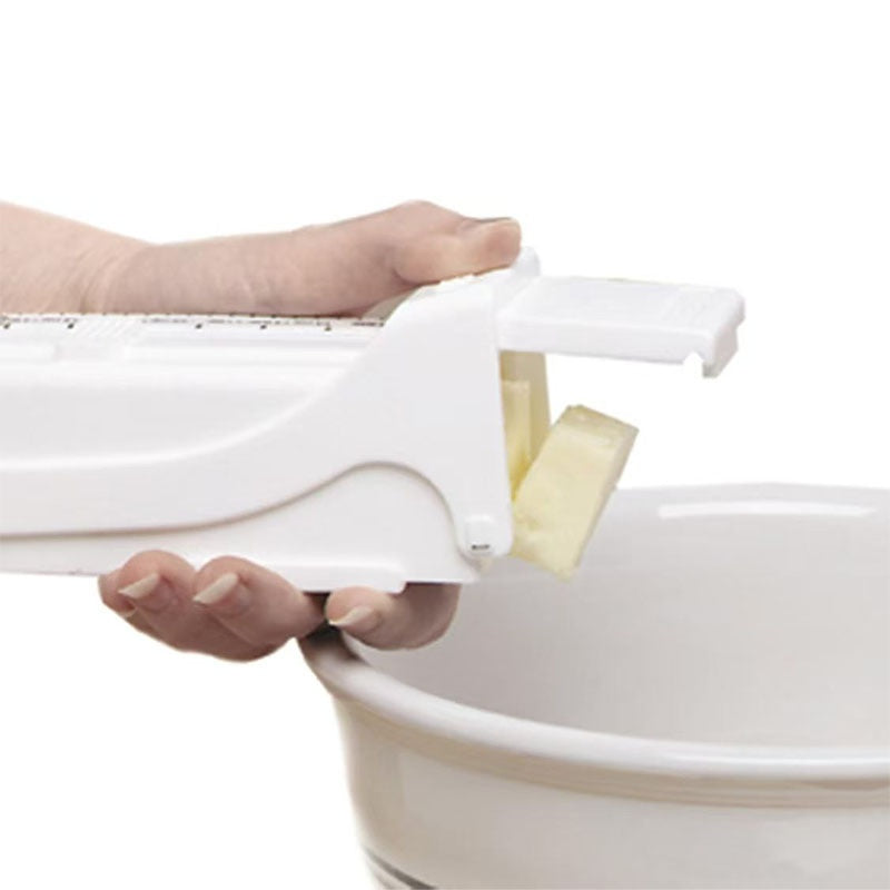 Handheld Butter & Cheese Slicer – White, Non-Slip, Easy to Clean, Kitchen Baking Gadget