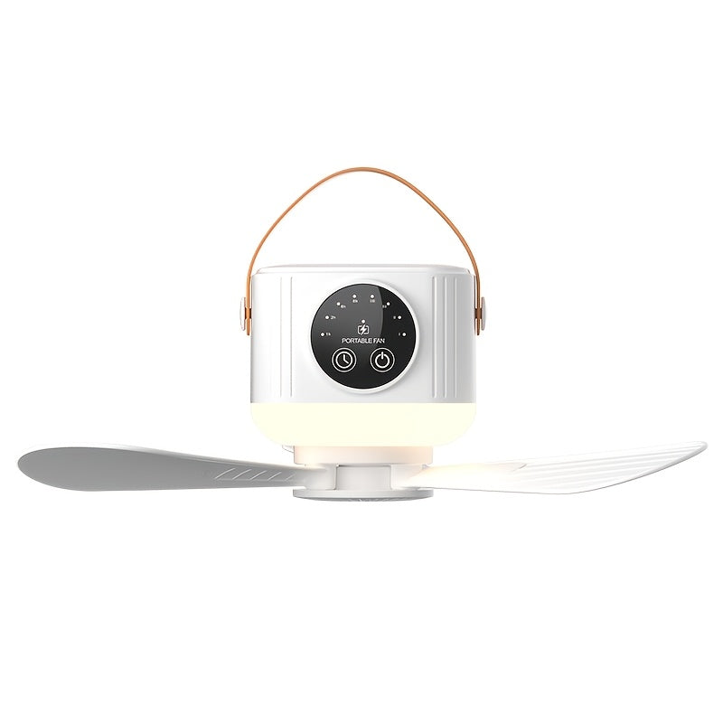USB Small Ceiling Fan for Dorm, Bed & Mosquito Net, Silent High-Wind with Night Light, Portable Outdoor Camping Fan, Multifunctional LED Ceiling Fan with Light