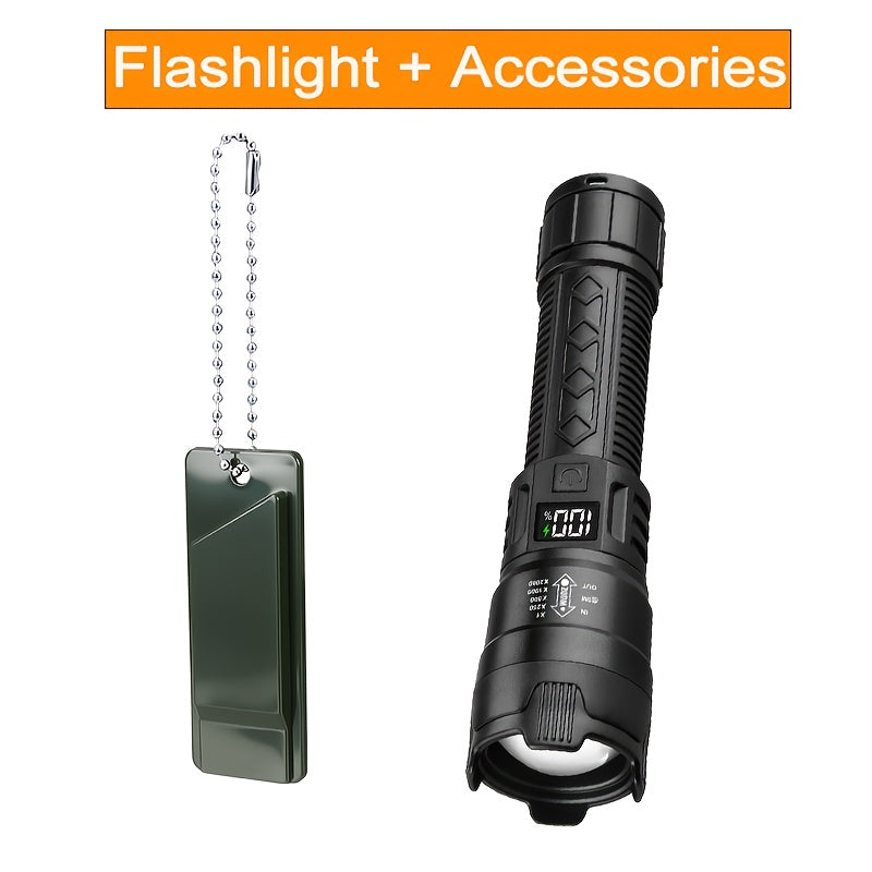 IPX6 USB Rechargeable New Flashlight, Long Lasting Battery, Multiple Adjustable Brightness Modes, Ideal for Camping, Power Outage, Home Use, Night Fishing and Emergency Gear