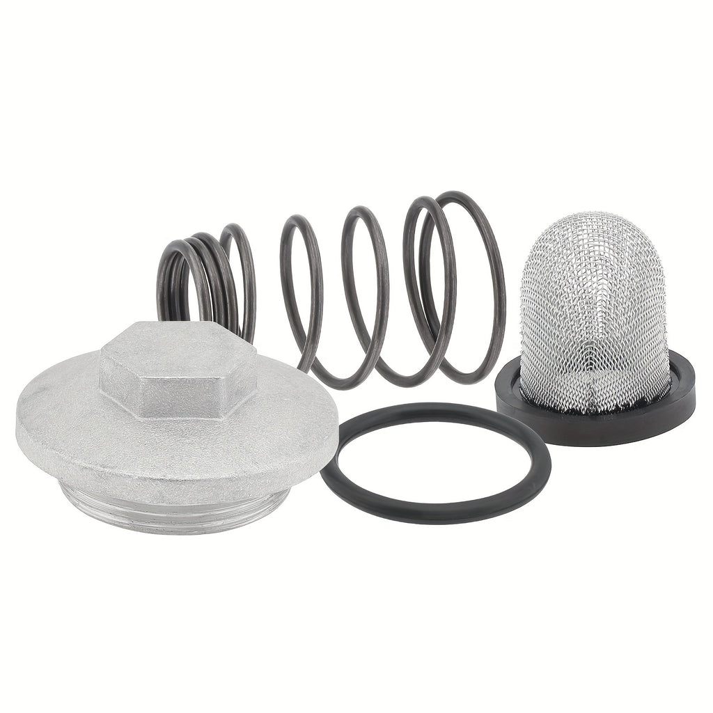 GY6 50cc 125cc 150cc Oil Drain Plug for QMB139 157QMJ Engine / Scooter – Complete Set with O-Ring, Spring, Oil Filter & Aluminum Oil Pan Screw Kit