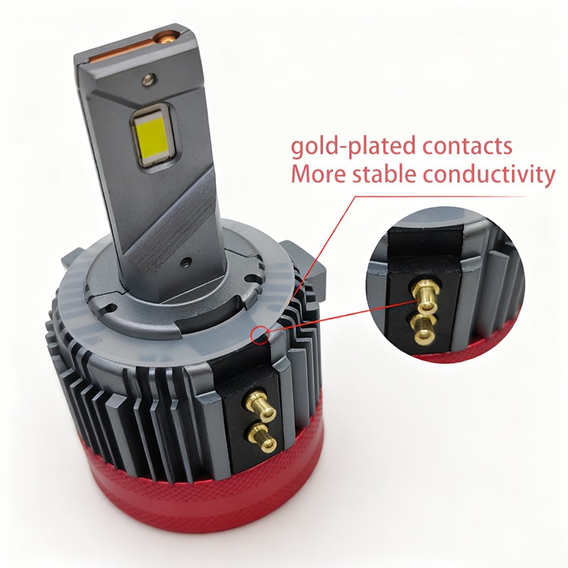High Brightness 65W Car LED Headlight with Copper Tube, Designed for Golf 7 Modification, Including GT7 Special H7 and H15 LED Headlights, 2-Pack, No Battery Included