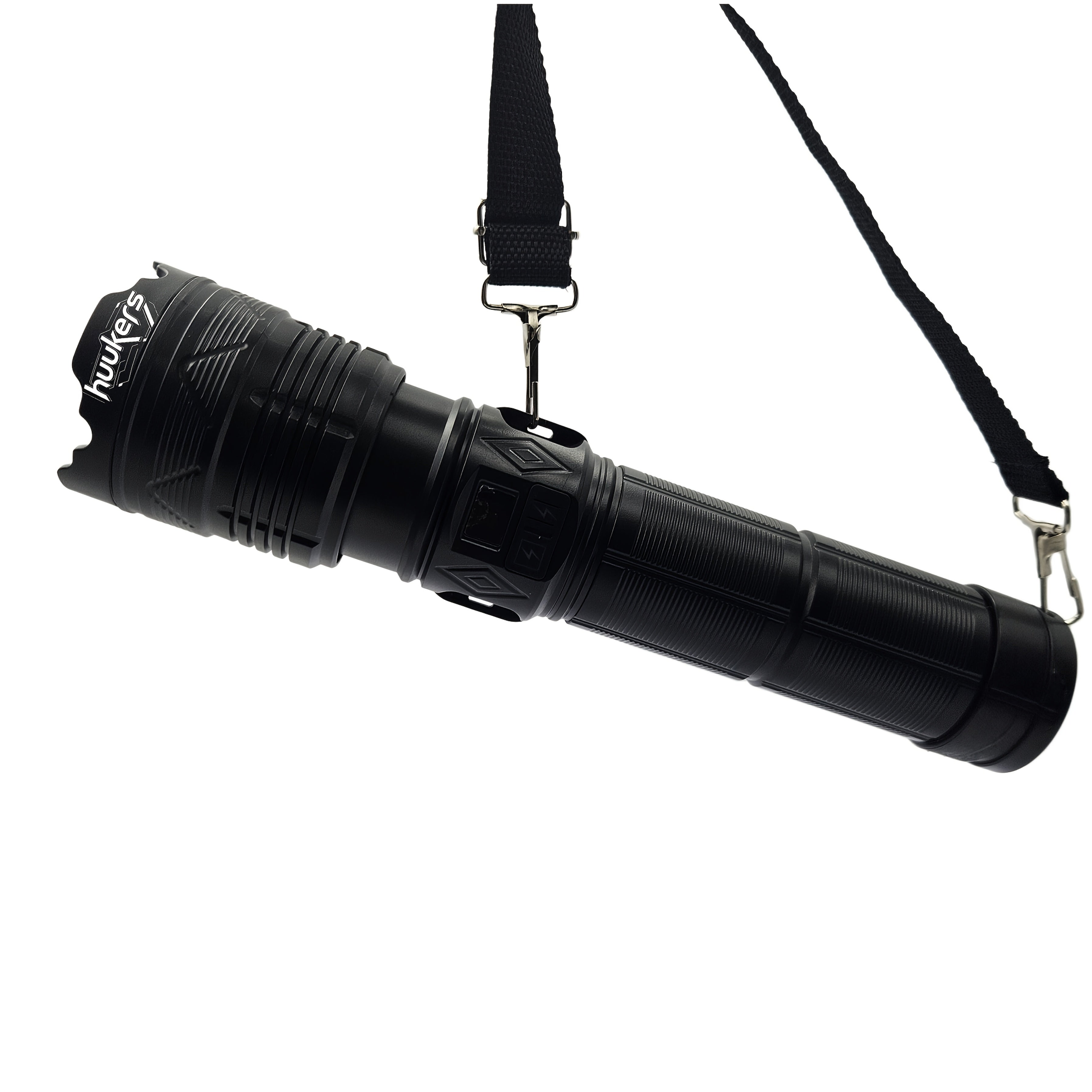 1-Pack Black High Lumen Tactical Flashlight, 11 Lighting Modes, 3000 Lumens, Red & Blue Lights, Includes Shoulder Strap, Digital Display Screen, Adjustable Zoom Beam, Ideal for Exploration