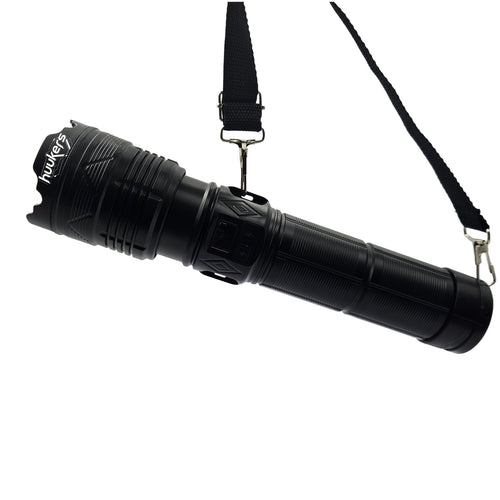 1-Pack Black High Lumen Tactical Flashlight, 11 Lighting Modes, 3000 Lumens, Red & Blue Lights, Includes Shoulder Strap, Digital Display Screen, Adjustable Zoom Beam, Ideal for Exploration