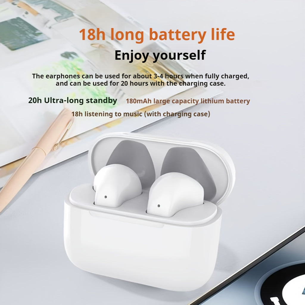 1个Hifi 9D立体声无线耳机，动漫卡通设计，触控操作，轻量塑料材质，半开放式后盖耳机，通话清晰&运动适用，兼容iPhone&安卓手机，可充电电池，真无线耳机