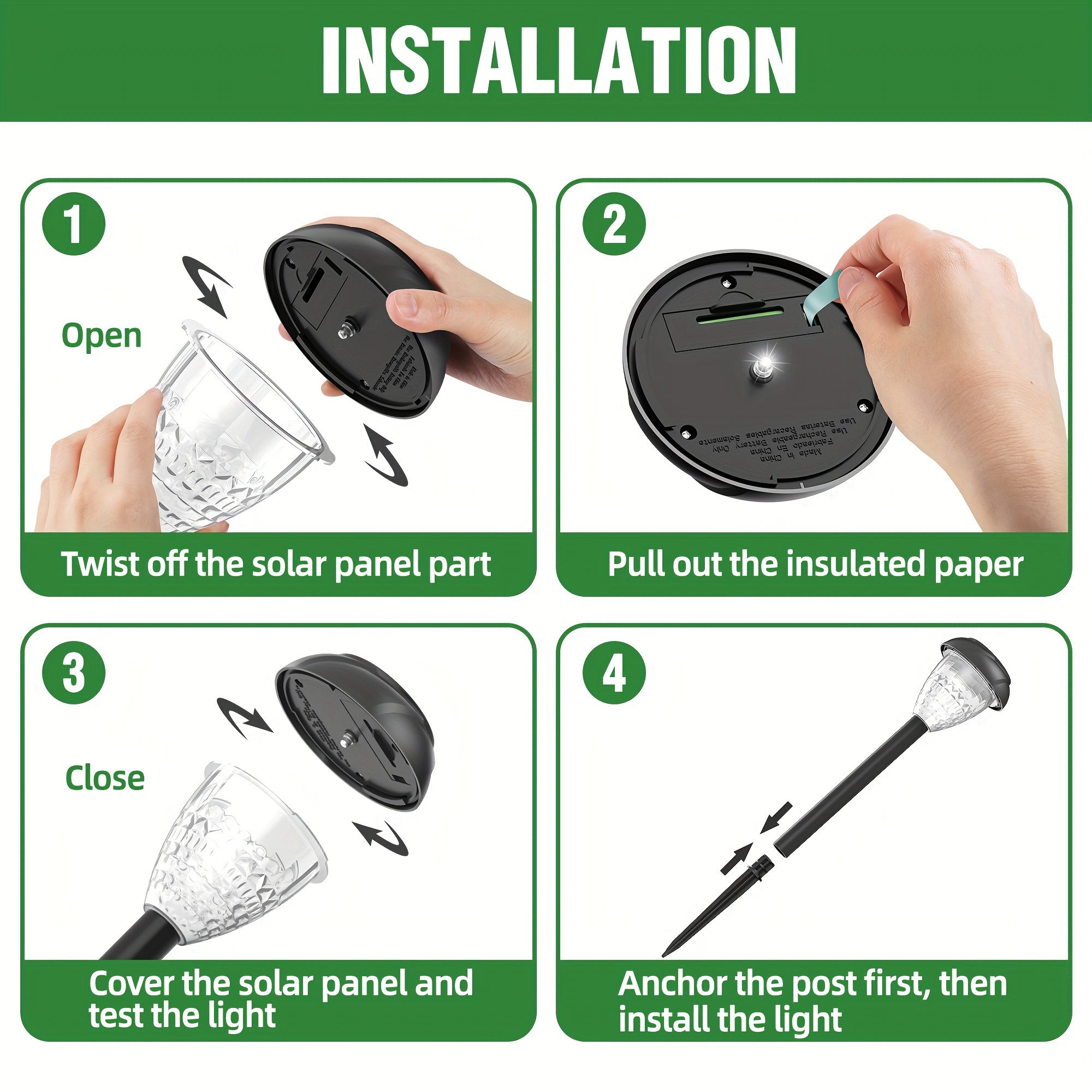 10-Piece Courtyard and Garden Solar Path Light - Ultra-Bright White LED, Dusk/Dawn Automatic On/Off, Mandala Pattern Ground Lighting, Easy Wireless Installation, Enhance Atmosphere of Lawn, Path and Outdoor Spaces