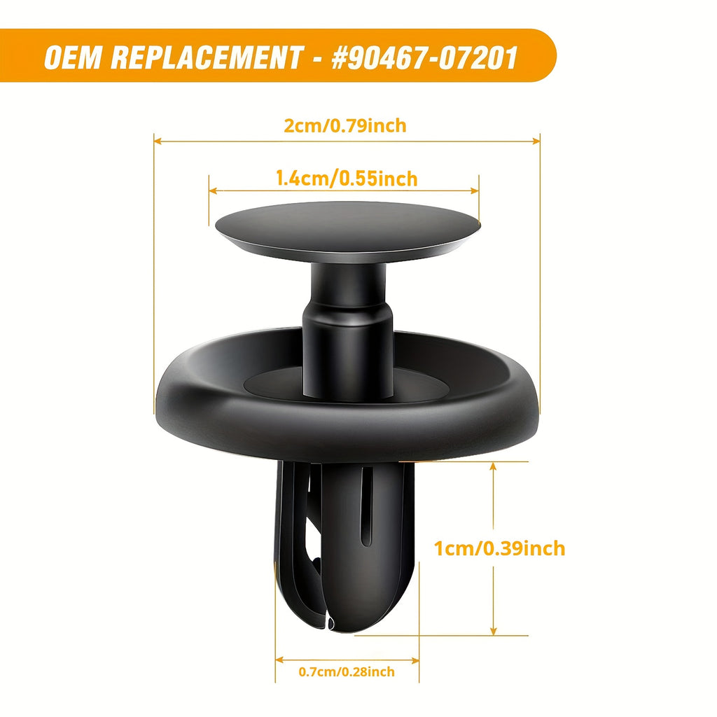 40-Piece Automotive Push-Type Retainer Clips – Engine Under Cover Fasteners for Lexus & Toyota, OEM Replacement Part #90467-07201