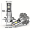Set of 2 H7 LED Headlight Bulbs, Equipped with Canbus 5530 Chip, Provides 18000 Lumens of 60W White Light, Suitable for Cars, Trucks and Motorcycles, No Battery Needed