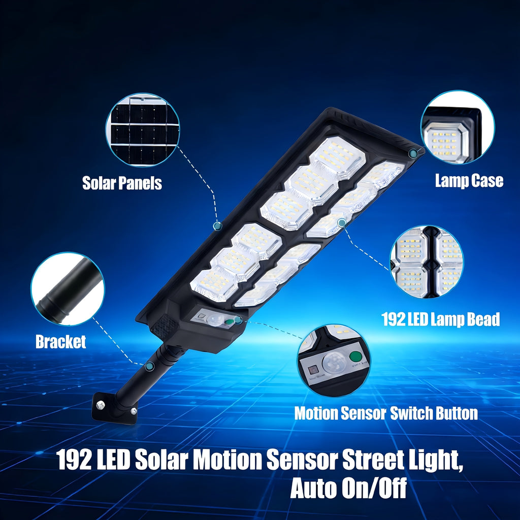 Outdoor Solar Wall Light with Motion Sensor Lighting, LED Cool White Solar Flood Light, High Brightness Solar Street Light, Larger Solar Panel, Easy Installation, Super Bright, Automatic ON/OFF, for Porch, Patio, Garage, Fence, Pathway, Wall
