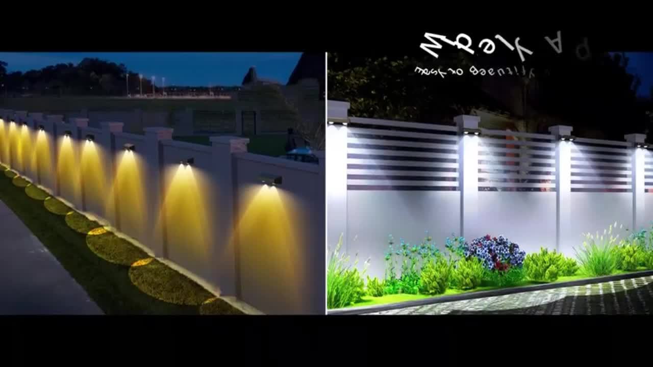 3/4-Piece Solar Wall Light - Color Changing, Automatic On/Off, Up and Down Lighting, Courtyard Lawn Decoration, Wall Lighting Effect, Solar Charging, Indoor and Outdoor Decoration, Patio, Fence