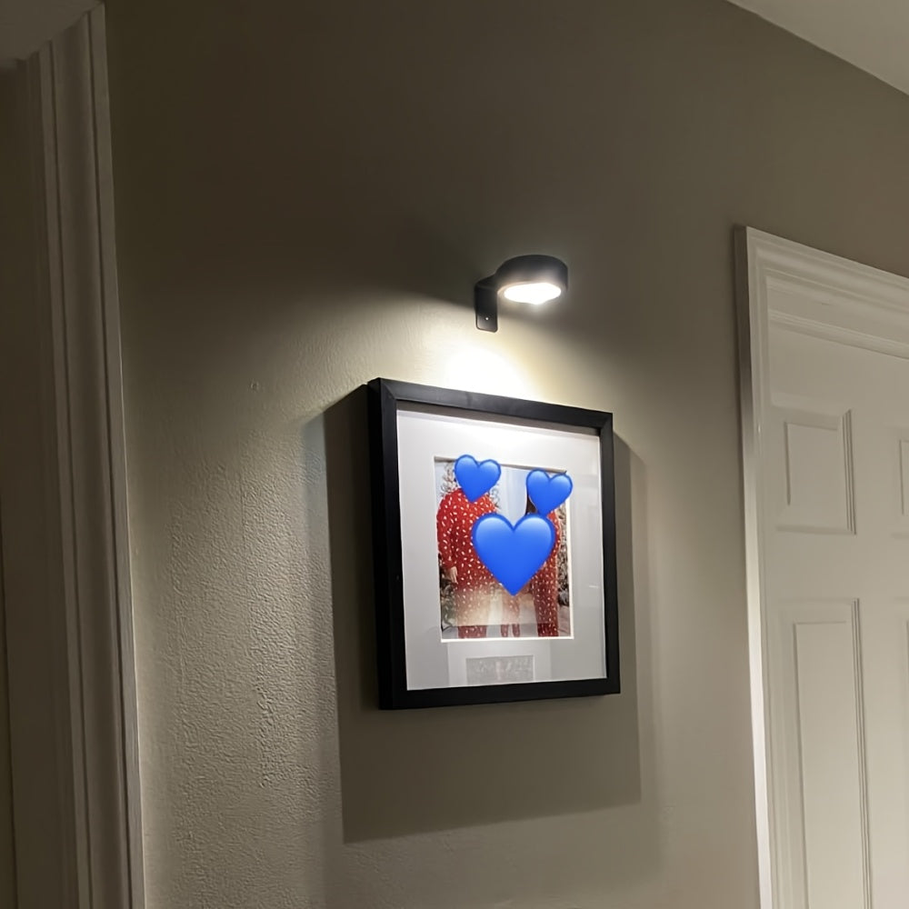Gold/Black Wall Spotlight Fixture, Battery Operated (Batteries Not Included), Remote and Touch Control, LED Display Light, 3-Color Temperature Adjustable and Timer Picture Light, for Framed Art Portraits, Home Wall Decoration Display Light