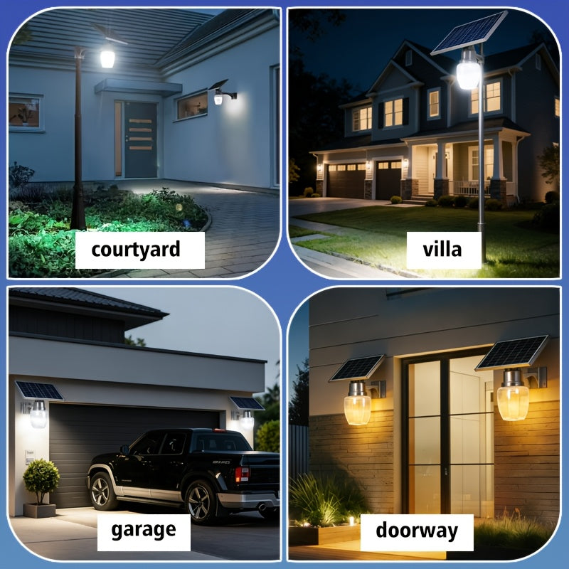 1 Piece Solar Street Light, Remote Control Light Control LED Solar Light, Adjustable Color Temperature 6500K/4000K/3000K Courtyard Light, Perfect for Parking Lots, Courtyards, Gardens, Villas, Outdoor Solar Courtyard Light
